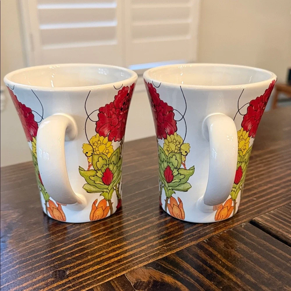 Certified International Vibrant Floral Mugs - Red, Orange, Yellow, Green - Picture 3 of 6